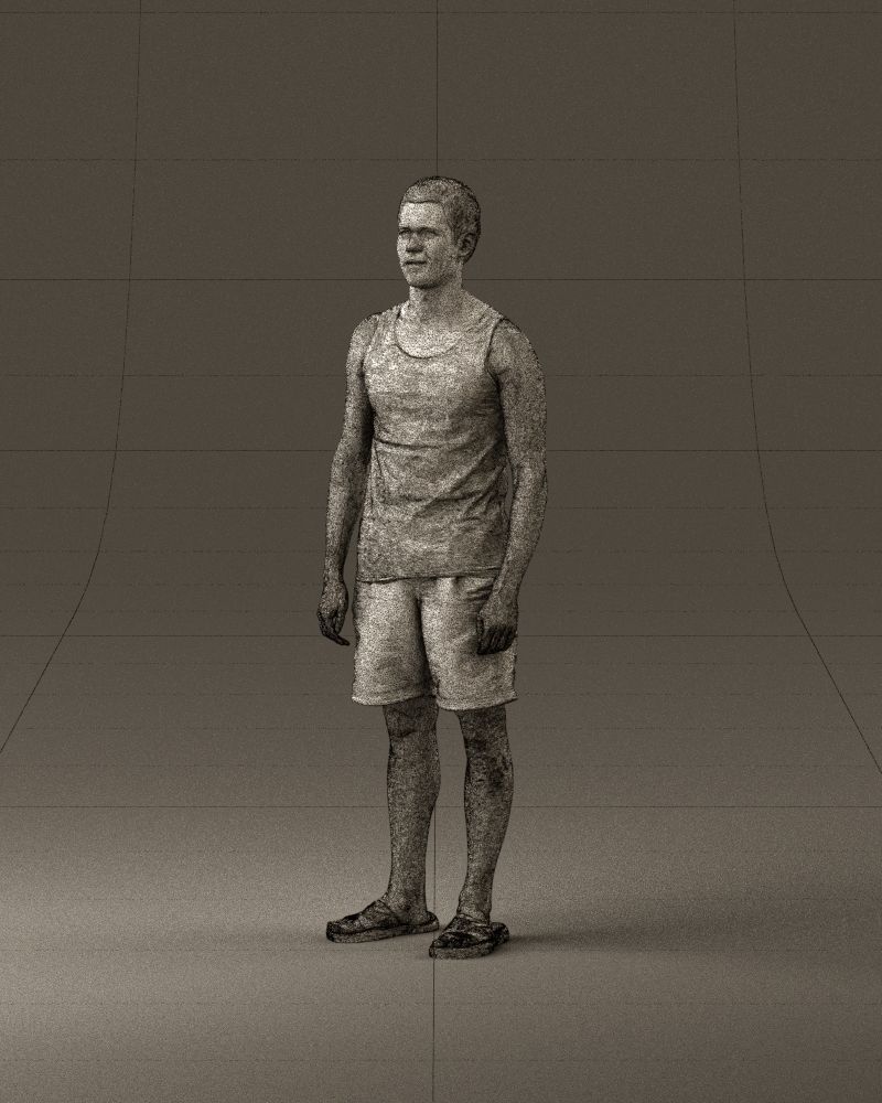 001018 man in orange shorts with a t-shirt 3D Print Ready 3D print model_34