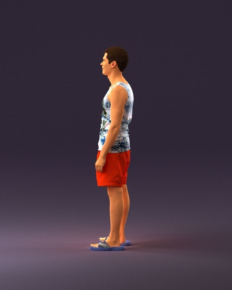 001018 man in orange shorts with a t-shirt 3D Print Ready 3D print model_20