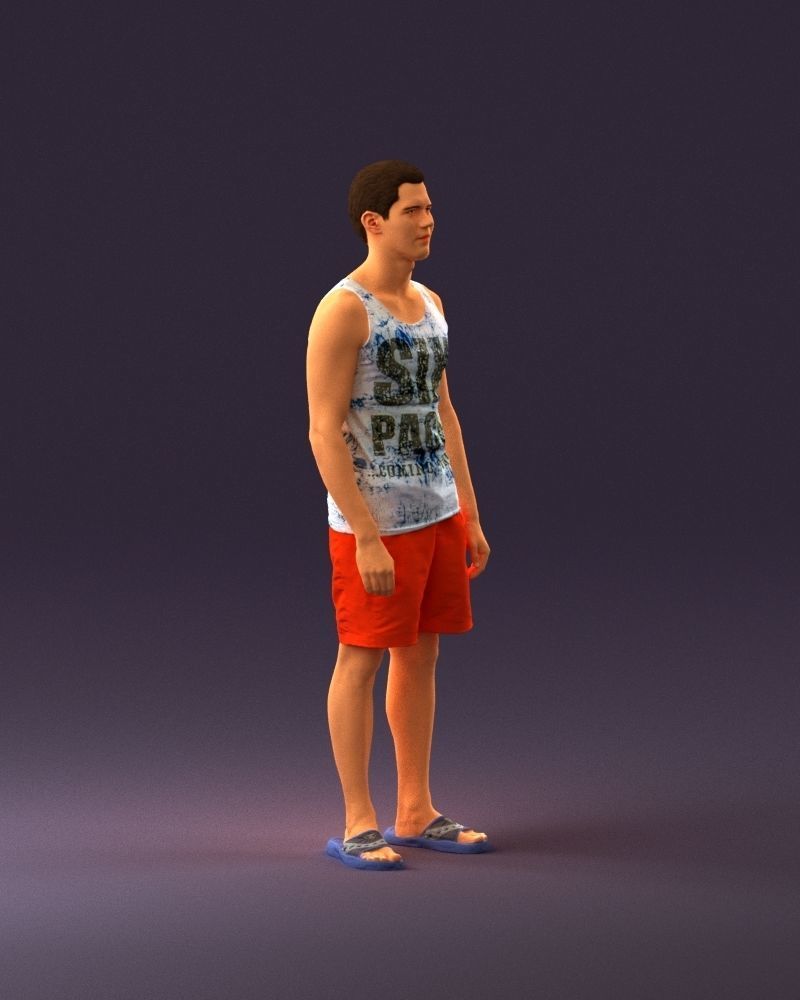 001018 man in orange shorts with a t-shirt 3D Print Ready 3D print model_15