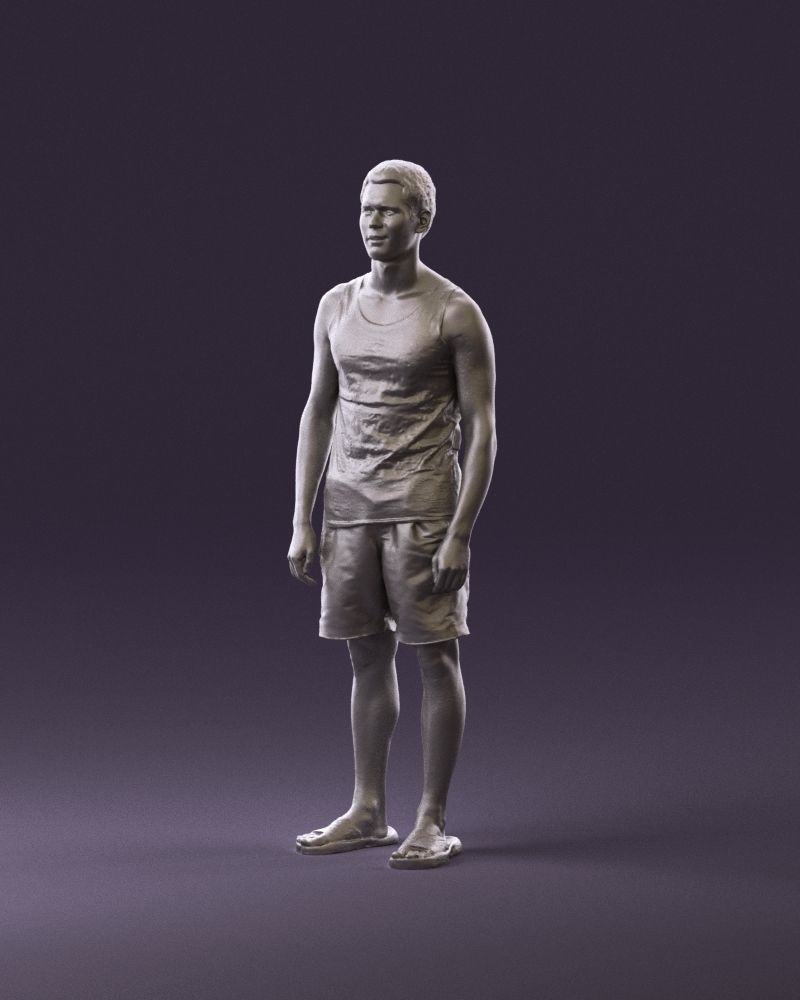 001018 man in orange shorts with a t-shirt 3D Print Ready 3D print model_10