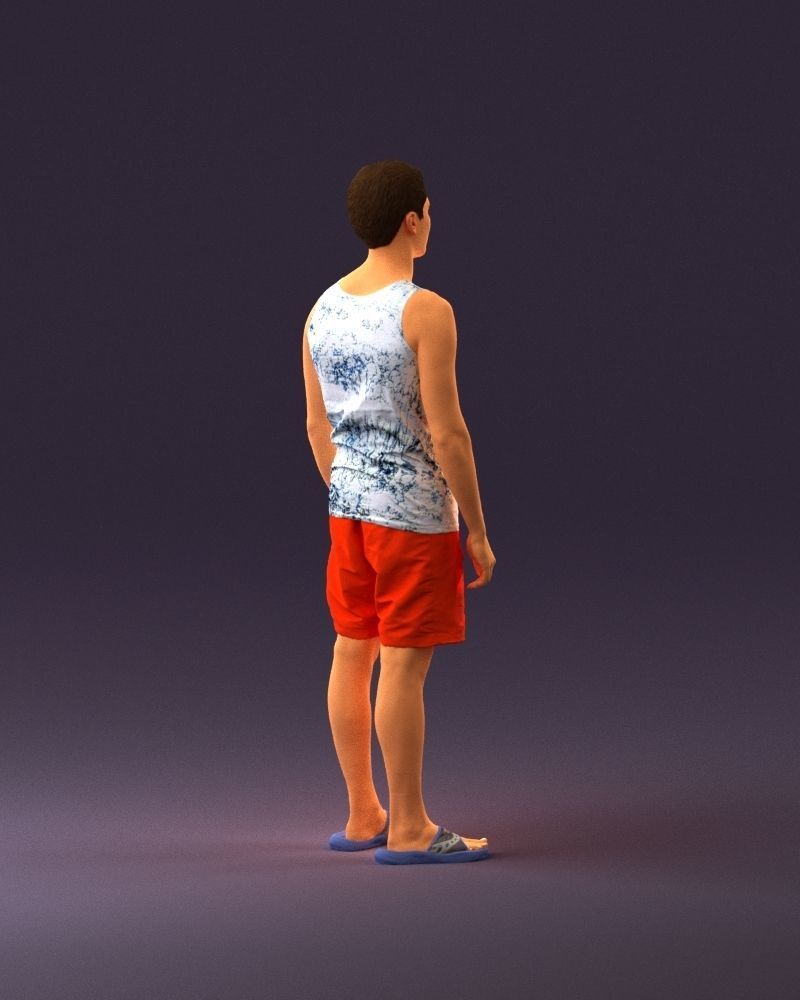 001018 man in orange shorts with a t-shirt 3D Print Ready 3D print model_17
