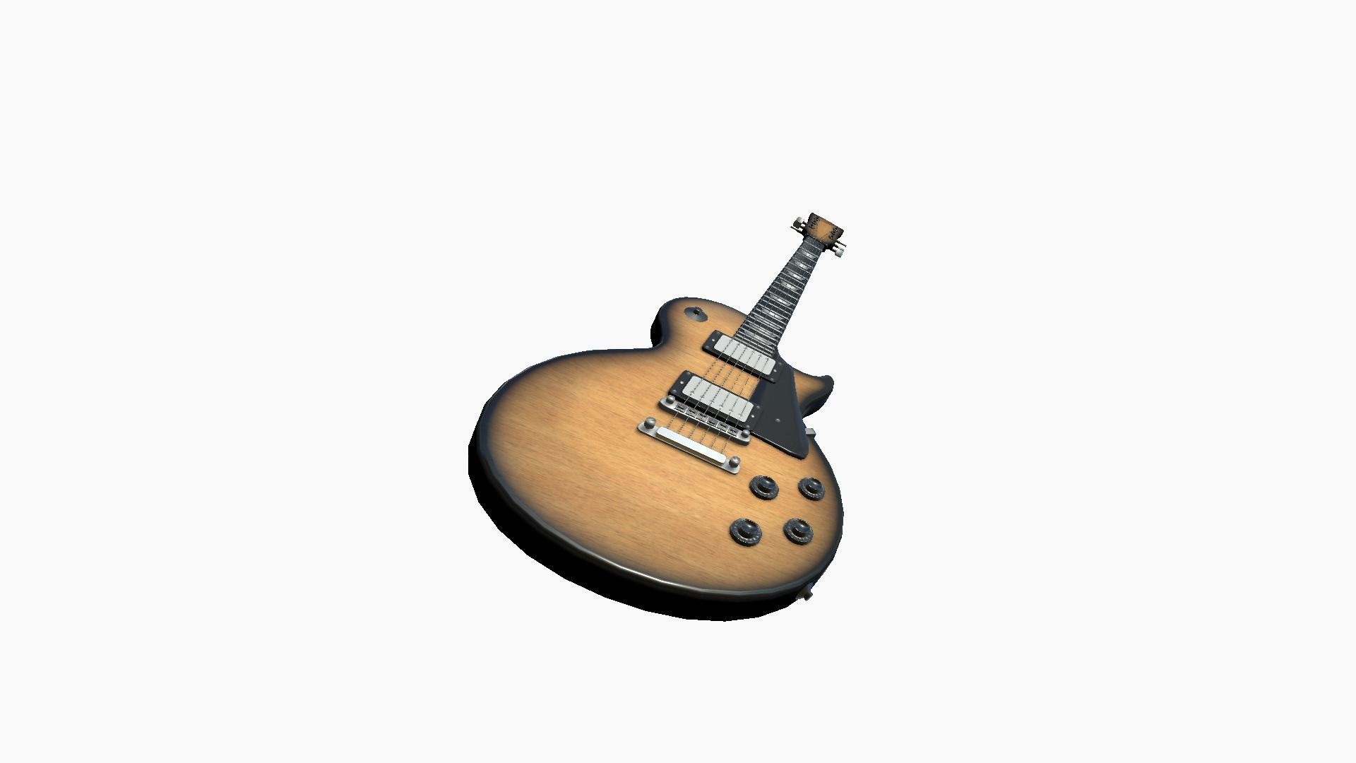 Electric Guitar C04 Wood Black - Music Instrument Design Low-poly 3D model_2