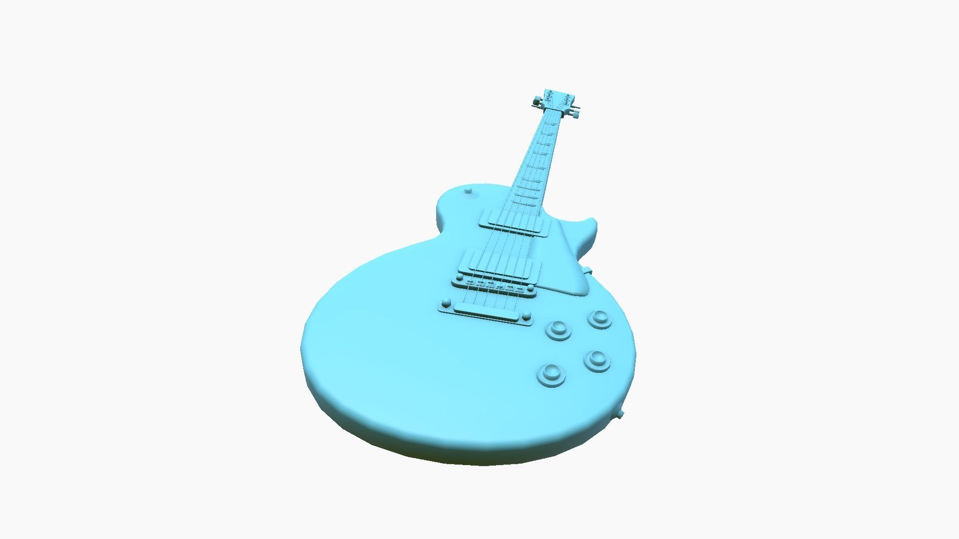 Electric Guitar C04 Wood Black - Music Instrument Design Low-poly 3D model_9