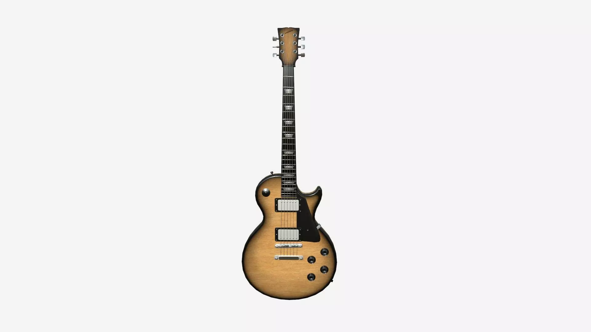 Electric Guitar C04 Wood Black - Music Instrument Design Low-poly 3D model_0