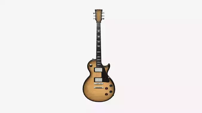 Electric Guitar C04 Wood Black - Music Instrument Design Low-poly 3D model