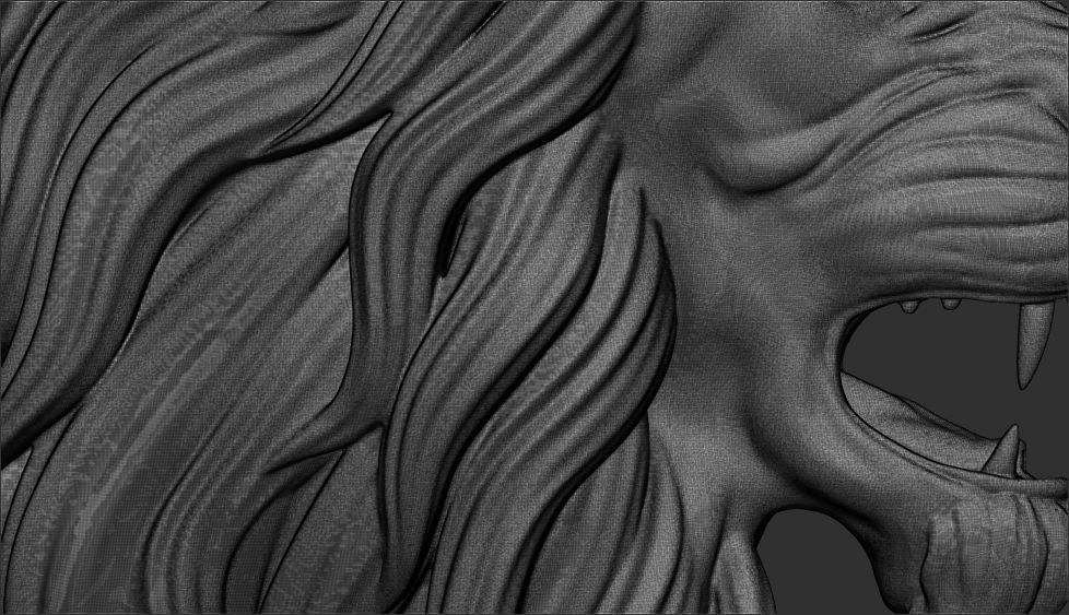 angry lion base relief 3d pendant 3D print model_6