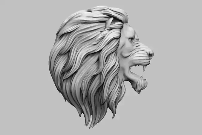 angry lion base relief 3d pendant
