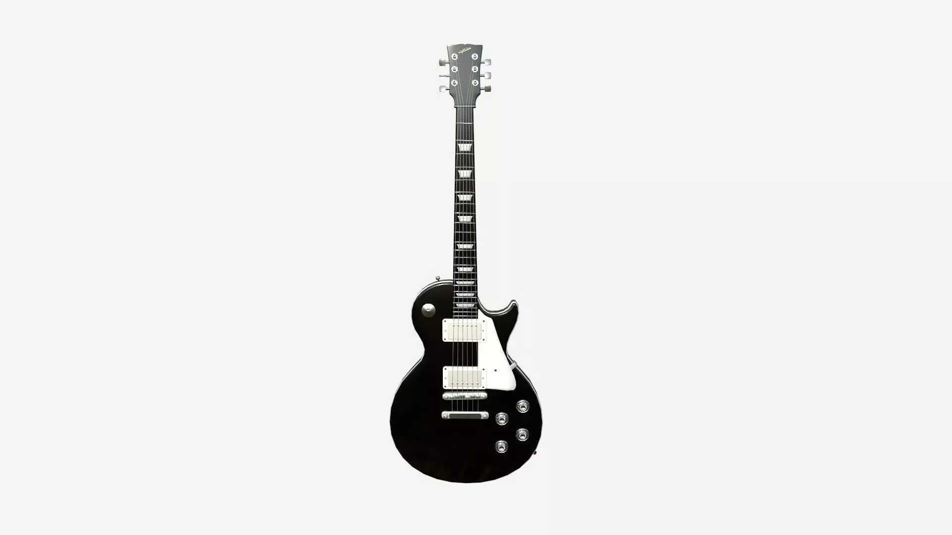 Electric Guitar C05 Black - Music Instrument Design Low-poly 3D model_0