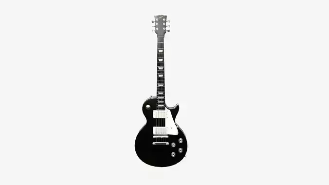Electric Guitar C05 Black - Music Instrument Design Low-poly 3D model
