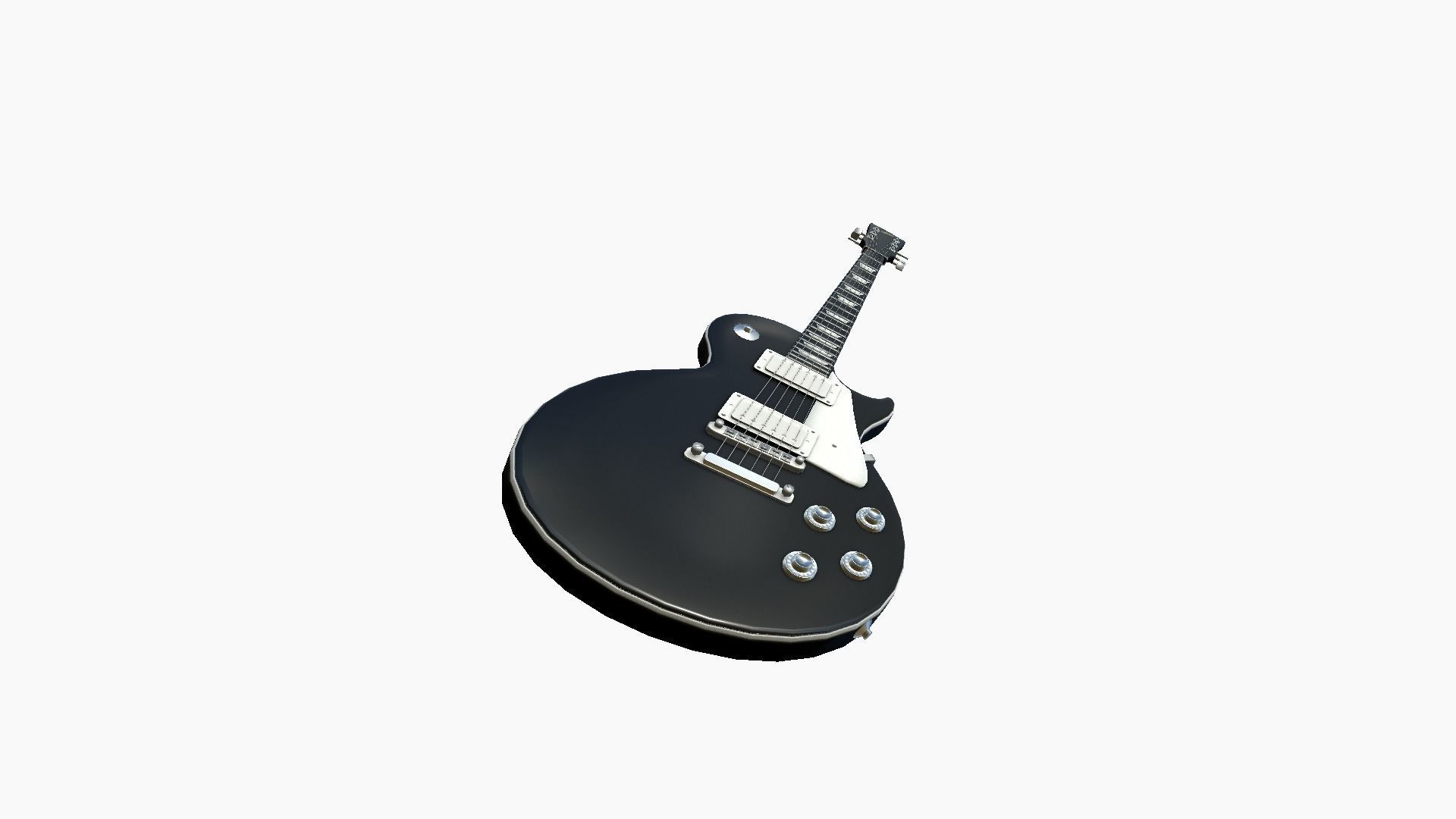 Electric Guitar C05 Black - Music Instrument Design Low-poly 3D model_2