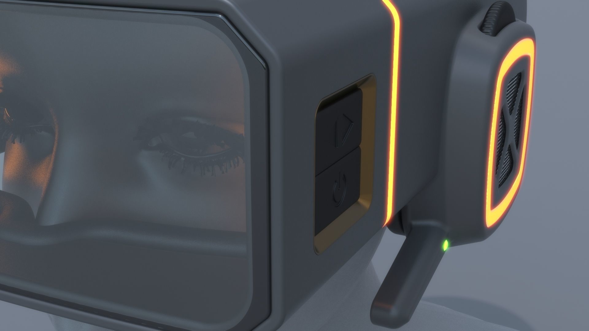 Sci Fi VR AR Headset Glasses 3D model_6