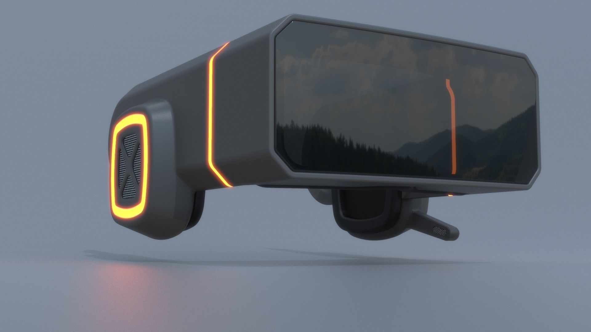 Sci Fi VR AR Headset Glasses 3D model_8