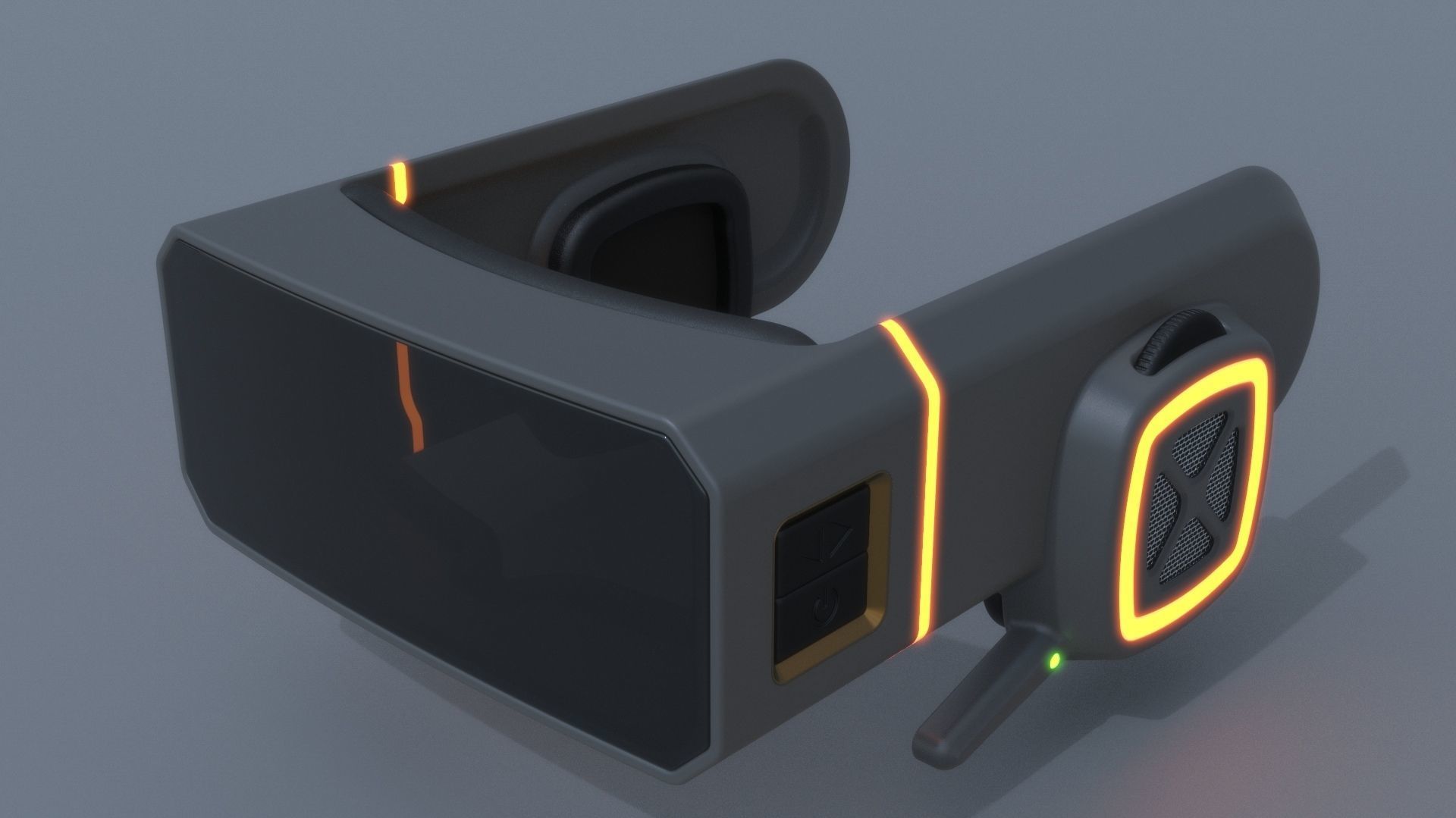 Sci Fi VR AR Headset Glasses 3D model_14