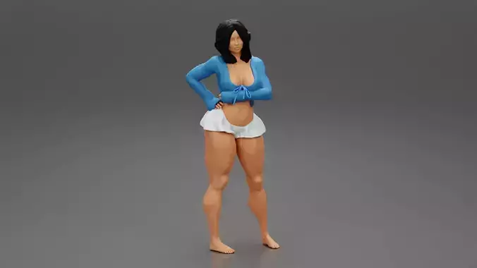 Seductive woman in nighty posing 3D print model