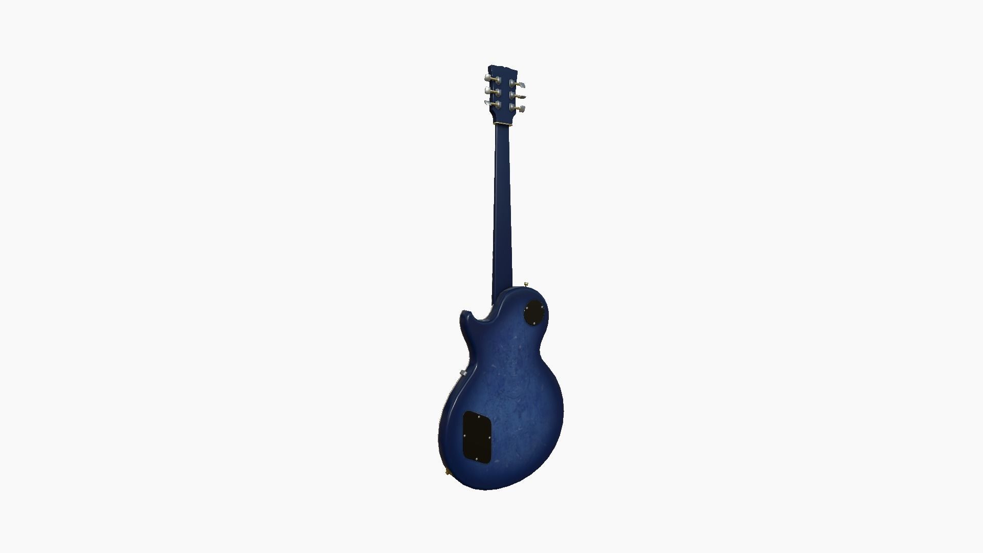 Electric Guitar C07 Blue - Music Instrument Design Low-poly 3D model_4