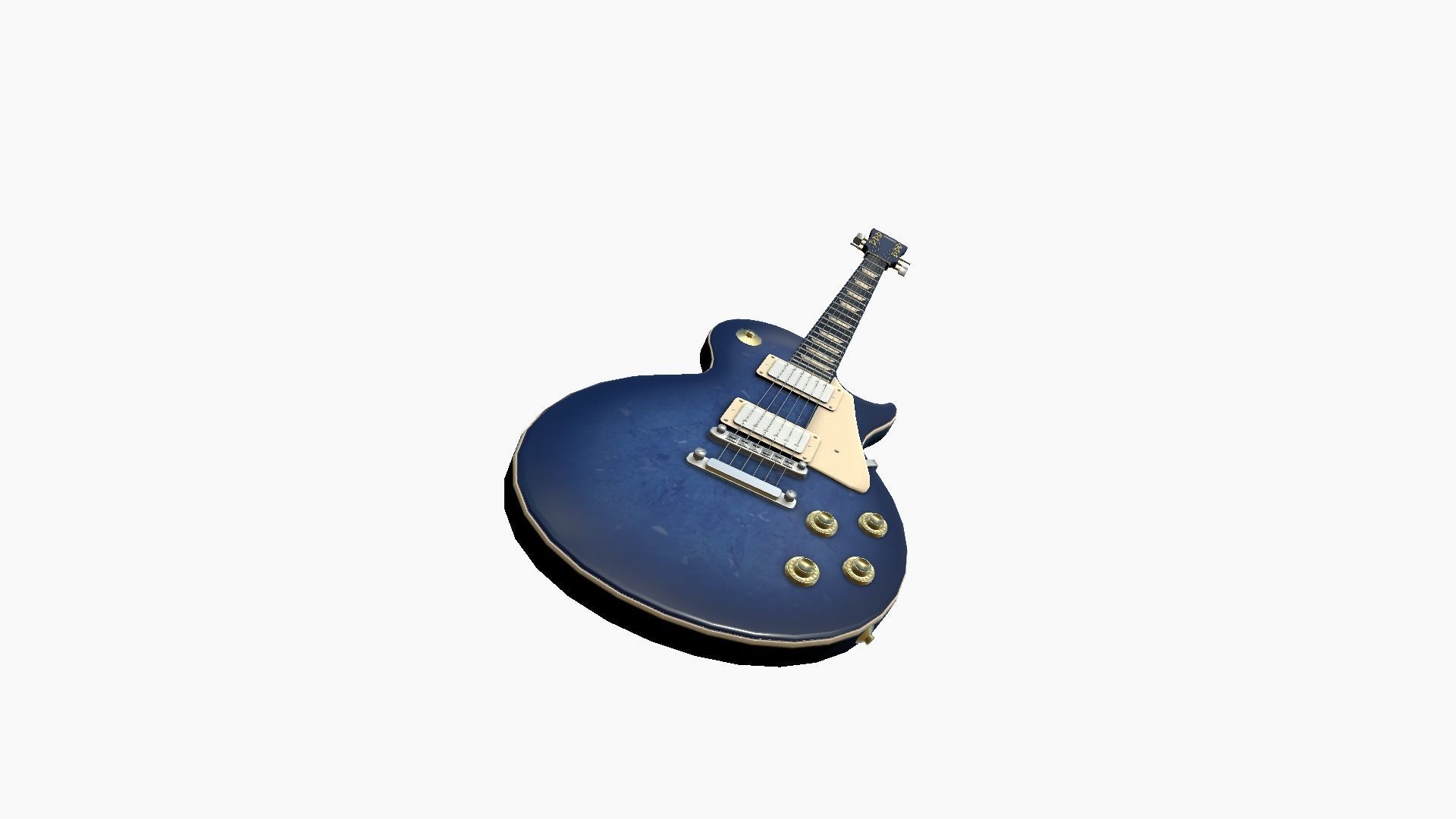 Electric Guitar C07 Blue - Music Instrument Design Low-poly 3D model_2