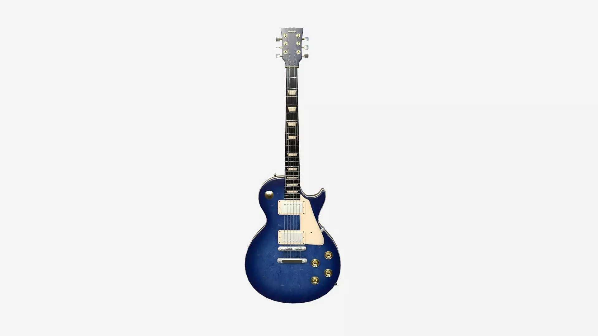 Electric Guitar C07 Blue - Music Instrument Design Low-poly 3D model_0