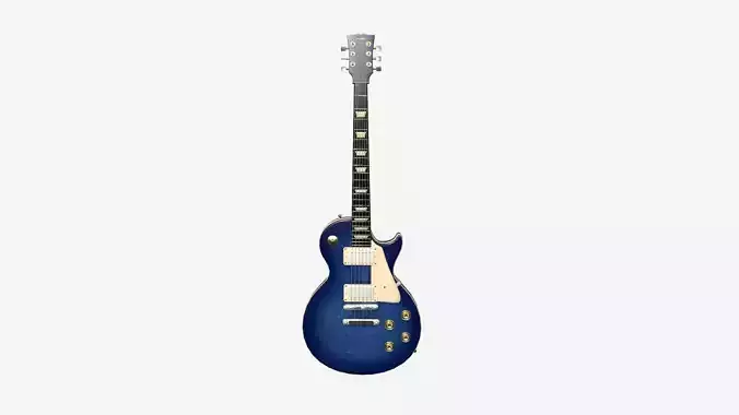 Electric Guitar C07 Blue - Music Instrument Design Low-poly 3D model