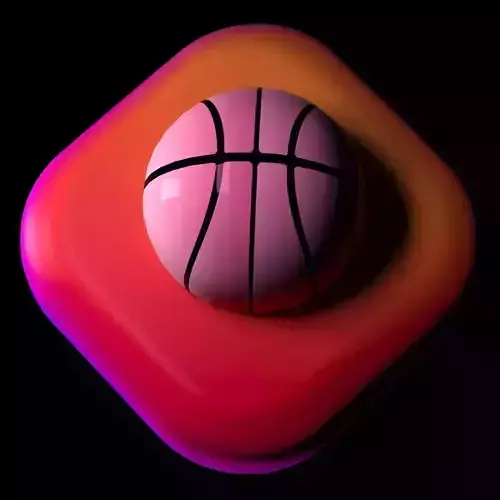 Dribble logo Icon Low-poly 3D model Low-poly 3D model