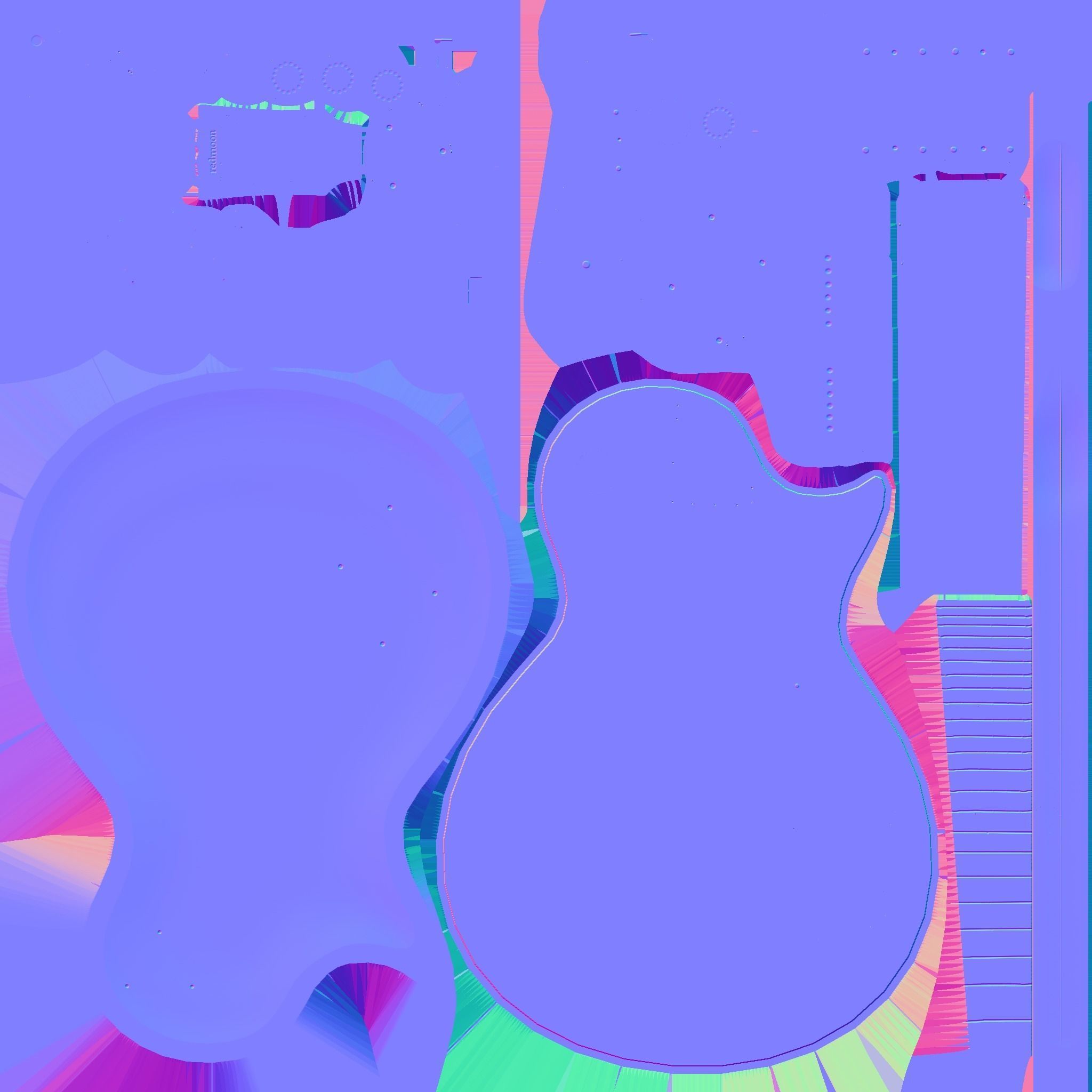 Electric Guitar C09 Red - Music Instrument Design Low-poly 3D model_23