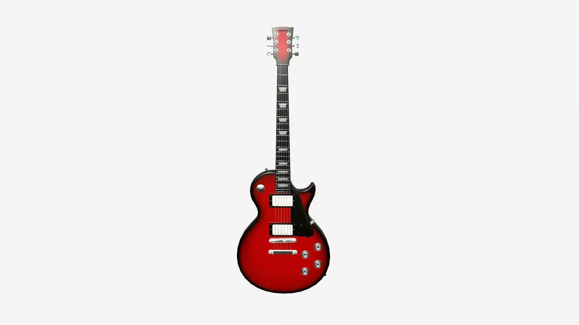 Electric Guitar C09 Red - Music Instrument Design Low-poly 3D model_0