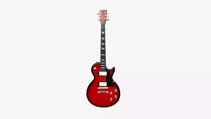 Electric Guitar C09 Red - Music Instrument Design Low-poly 3D model