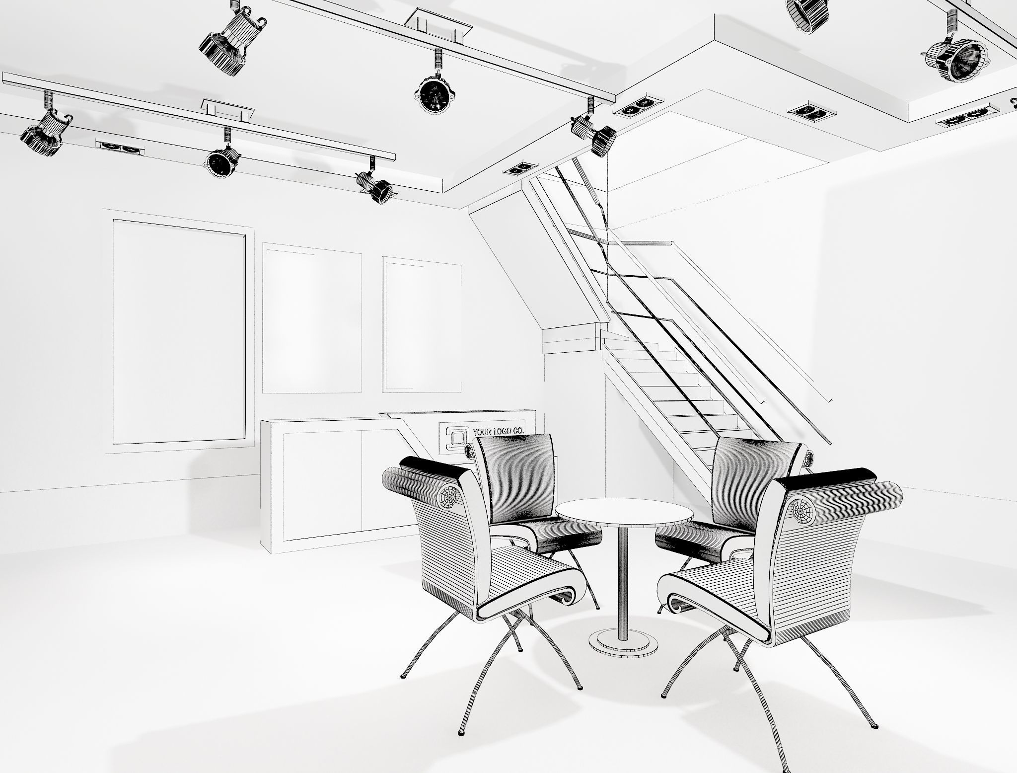 Car service entrance logo sign a610 3D model_5