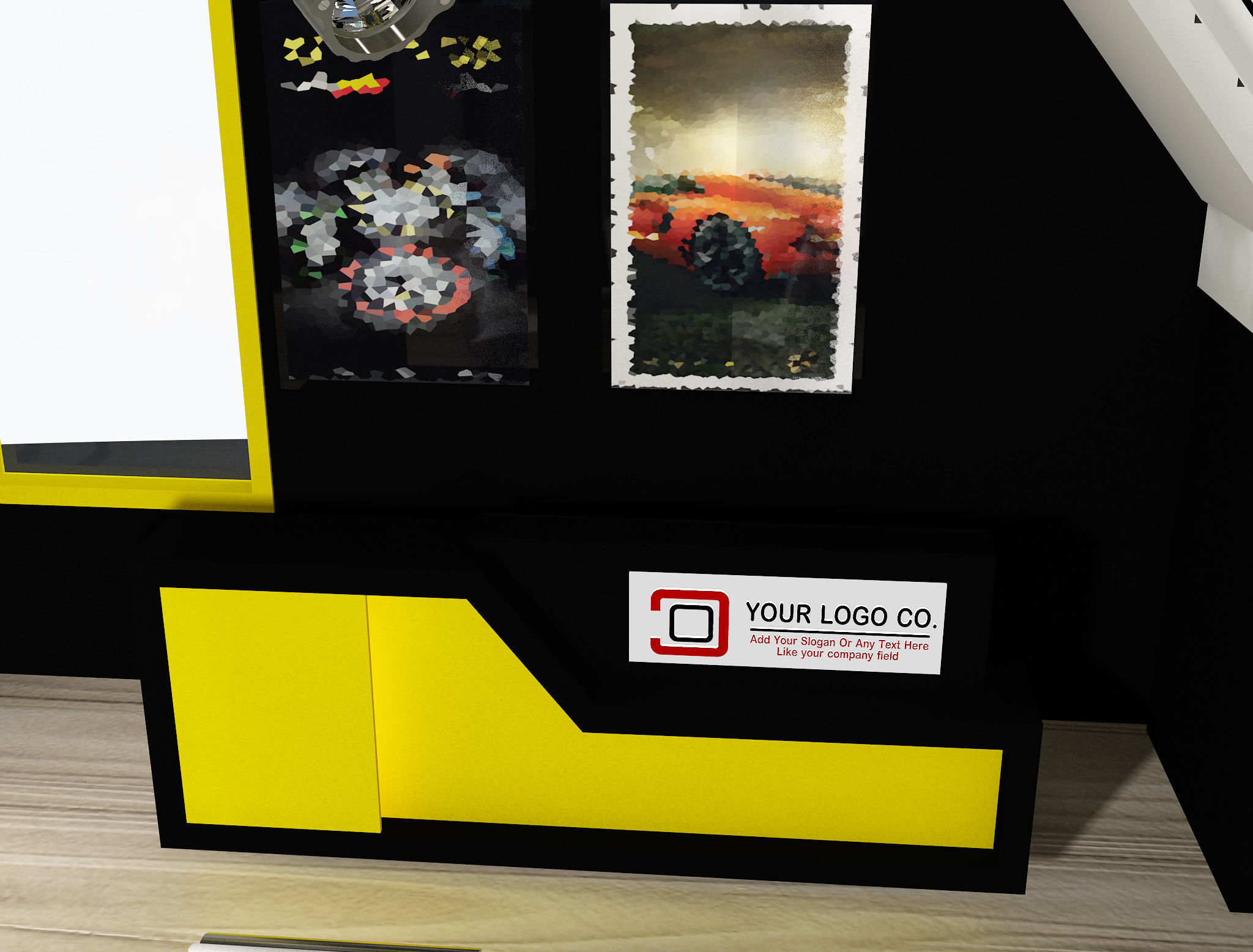 Car service entrance logo sign a610 3D model_16