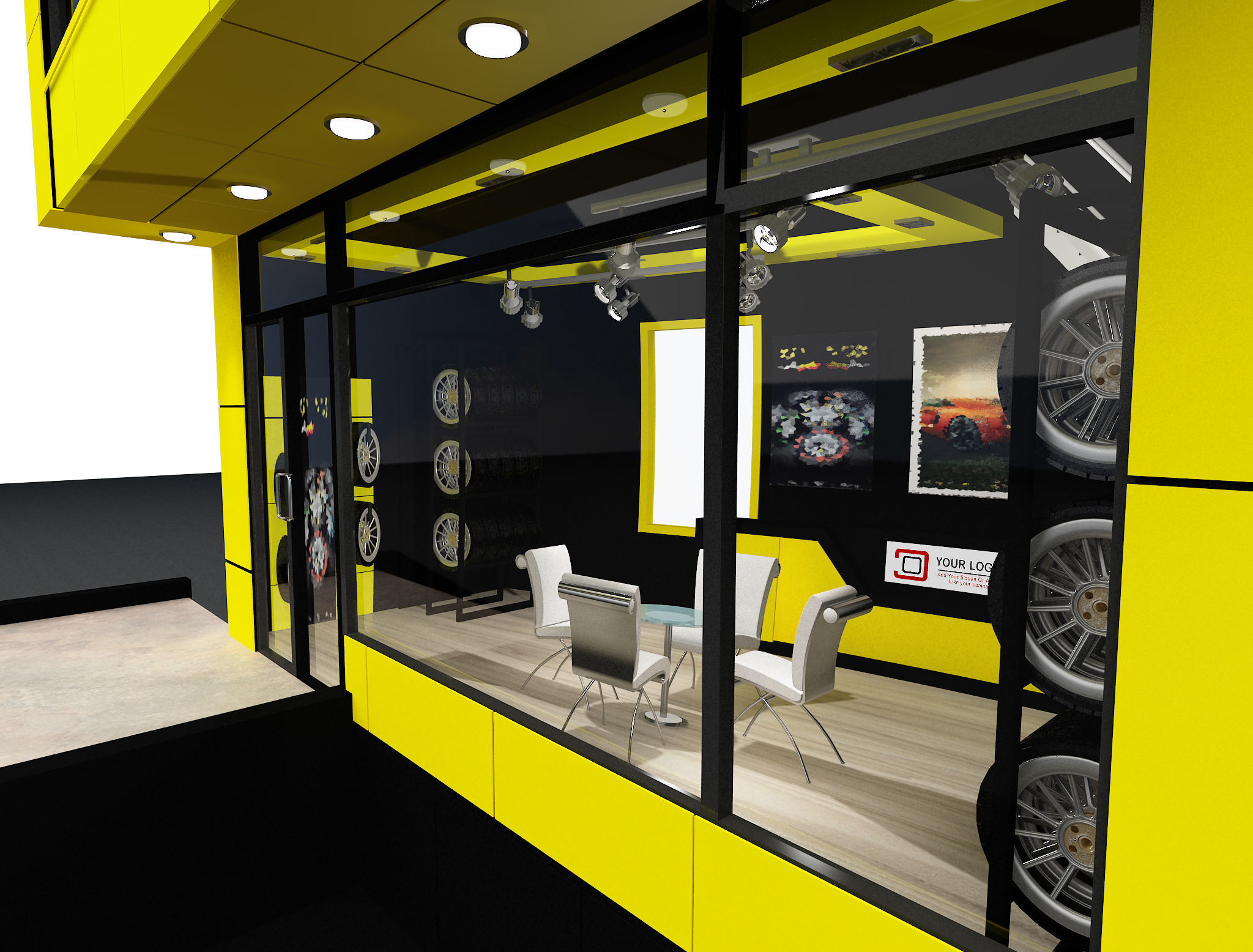 Car service entrance logo sign a610 3D model_14