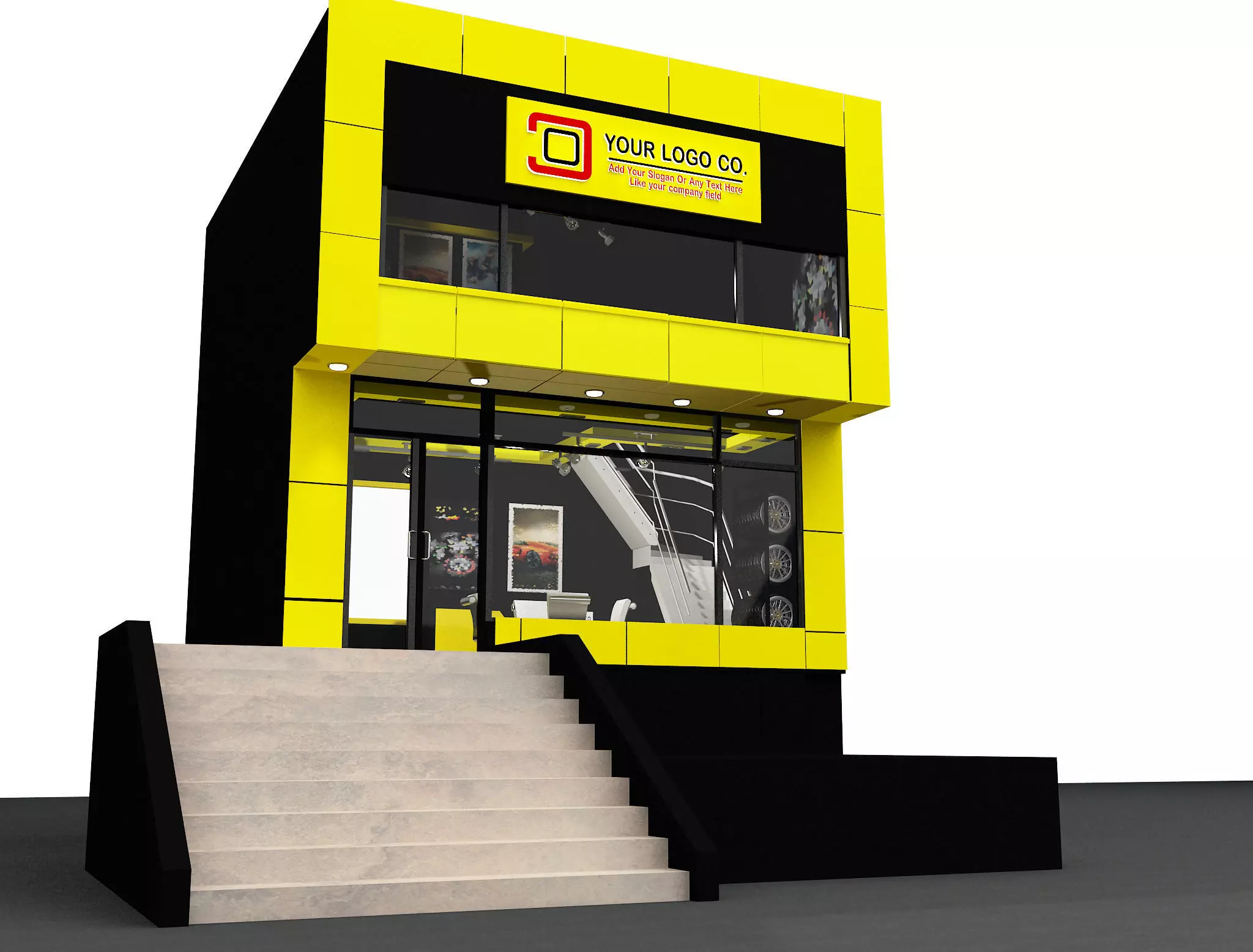 Car service entrance logo sign a610 3D model_0