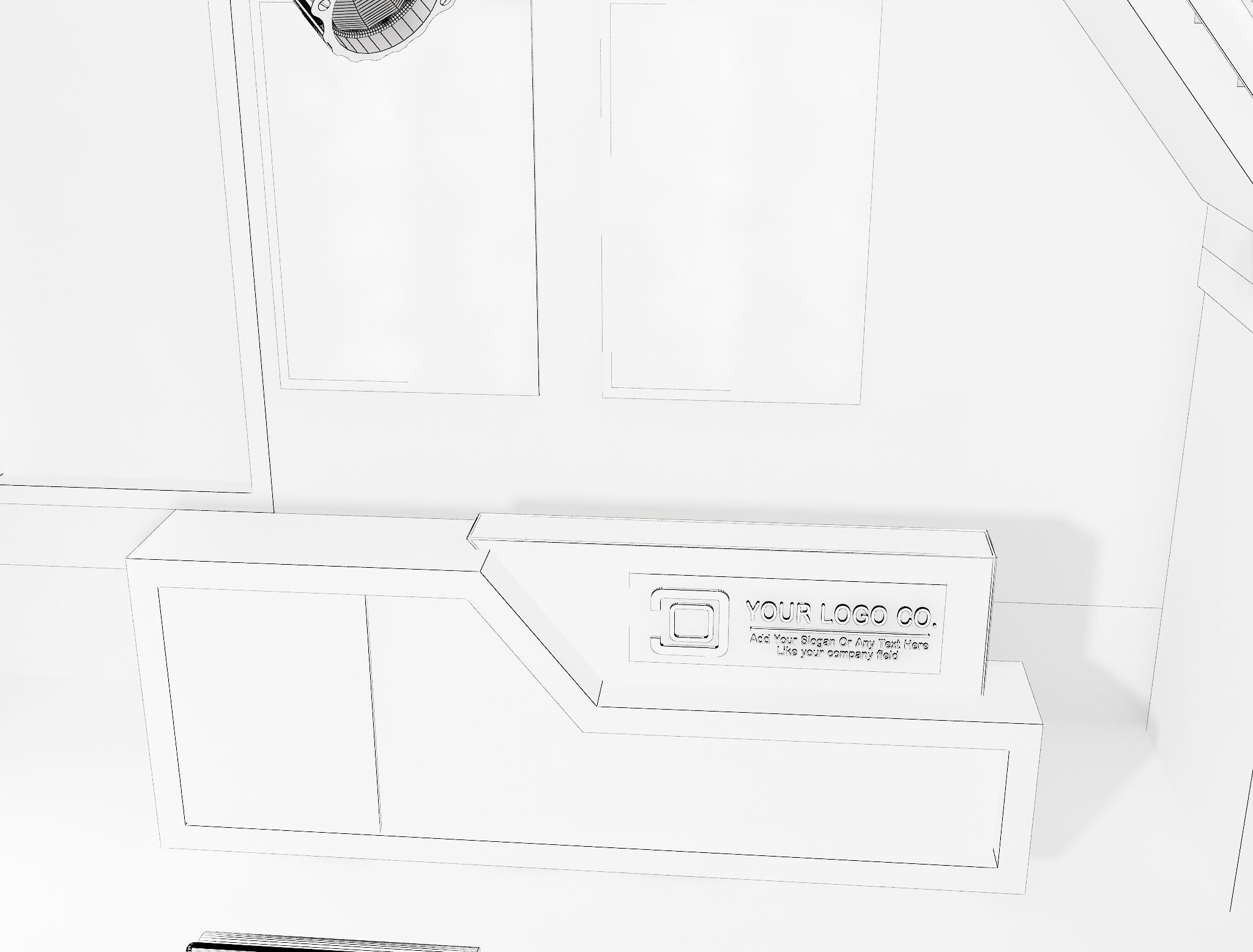 Car service entrance logo sign a610 3D model_17