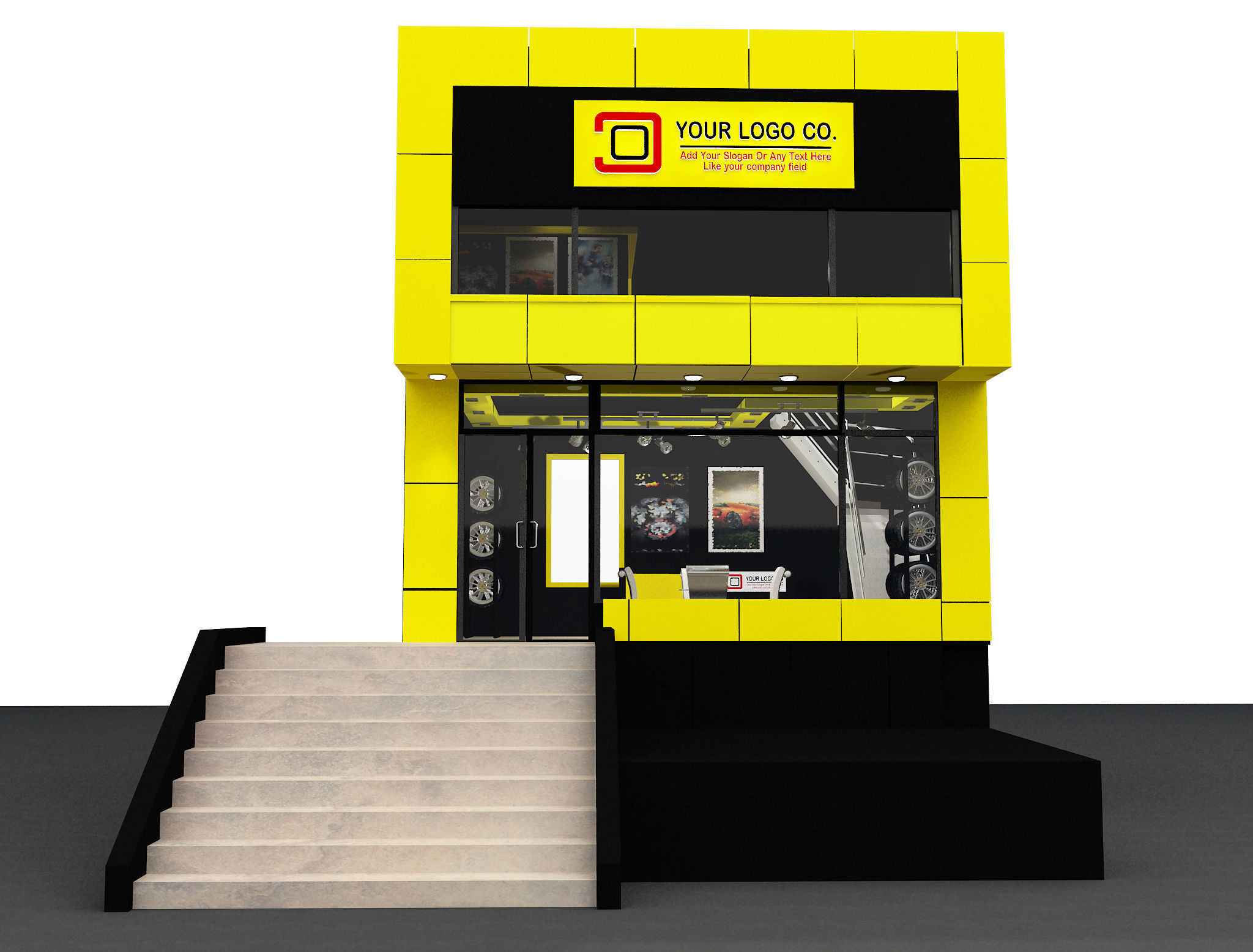 Car service entrance logo sign a610 3D model_6