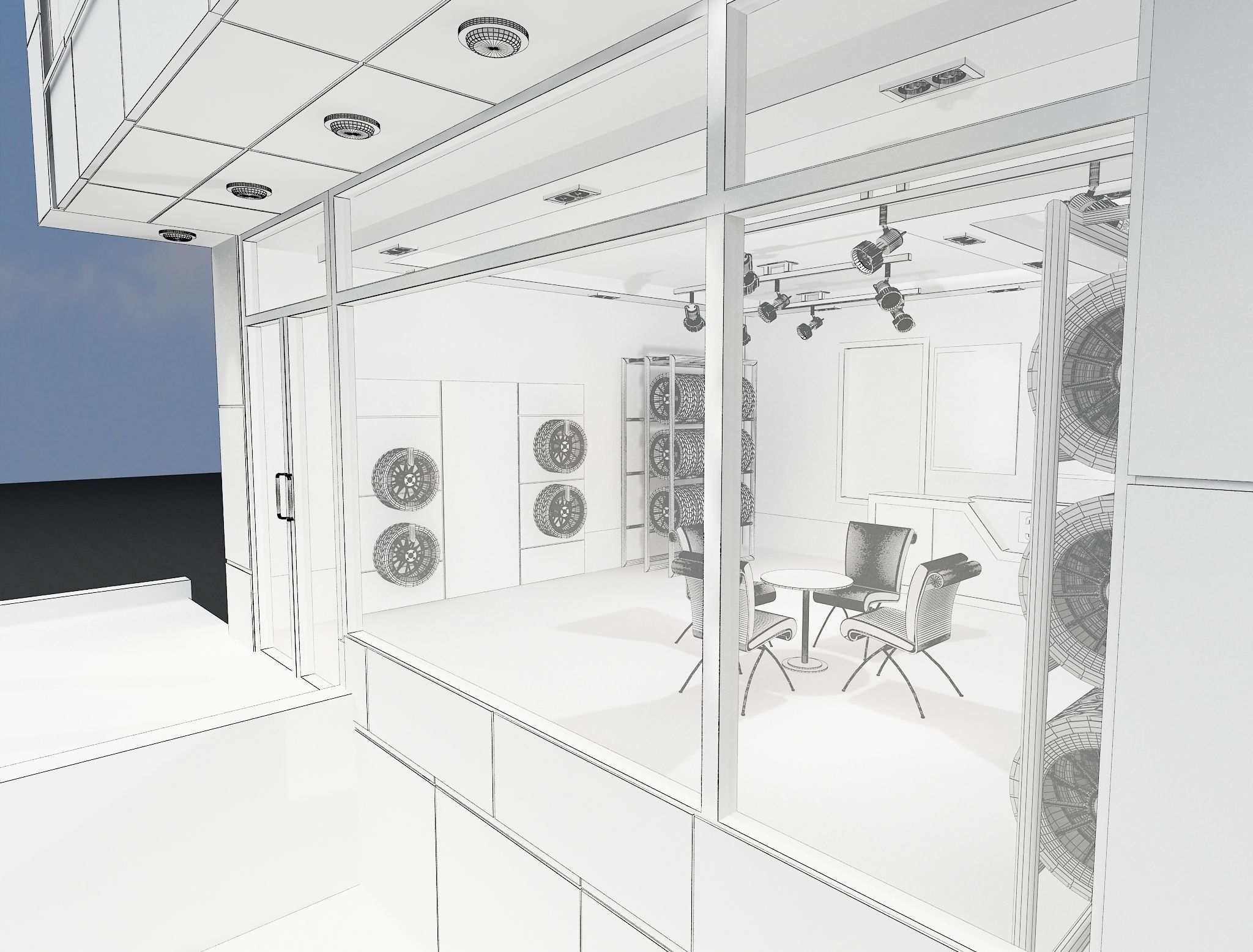 Car service entrance logo sign a610 3D model_15