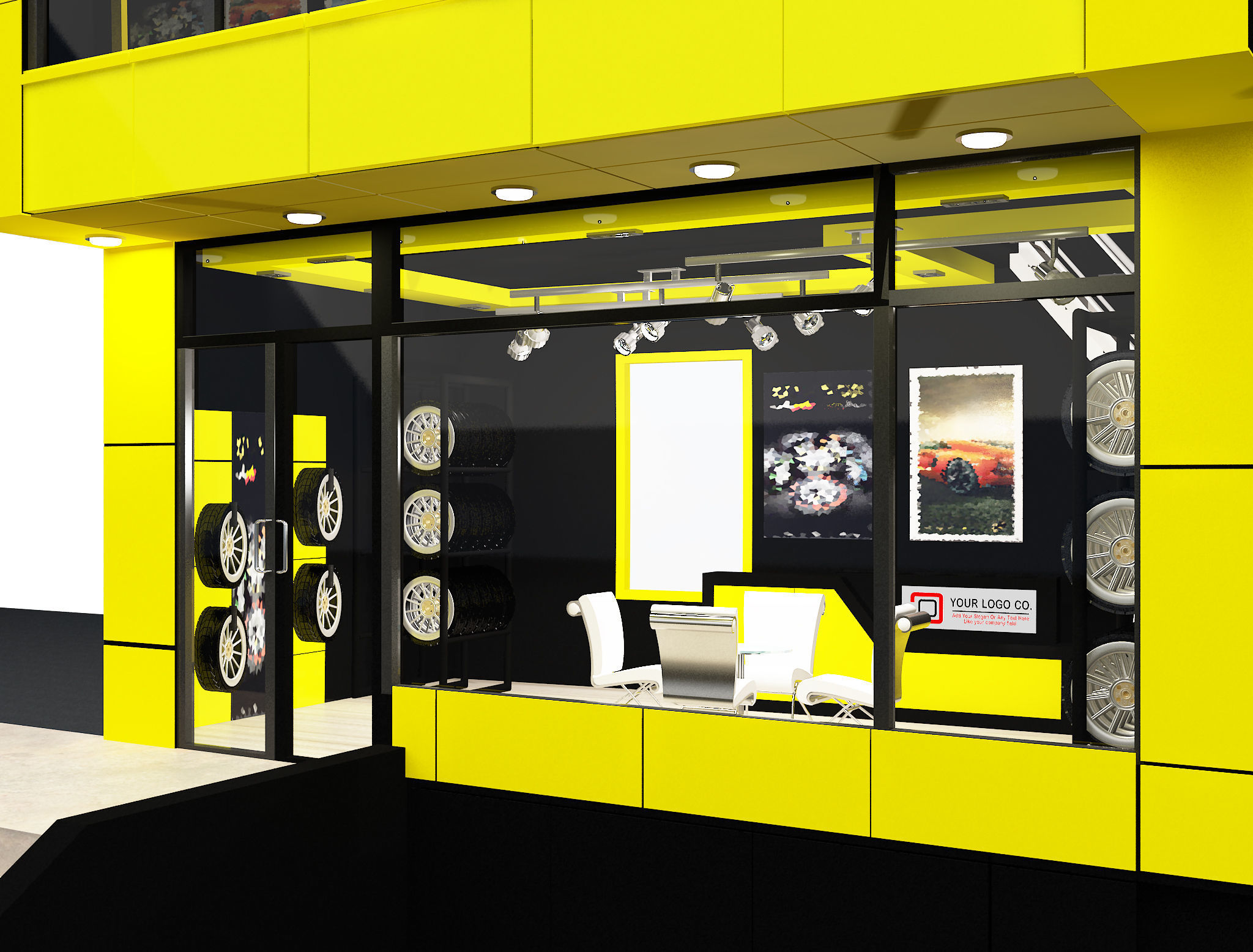 Car service entrance logo sign a610 3D model_2