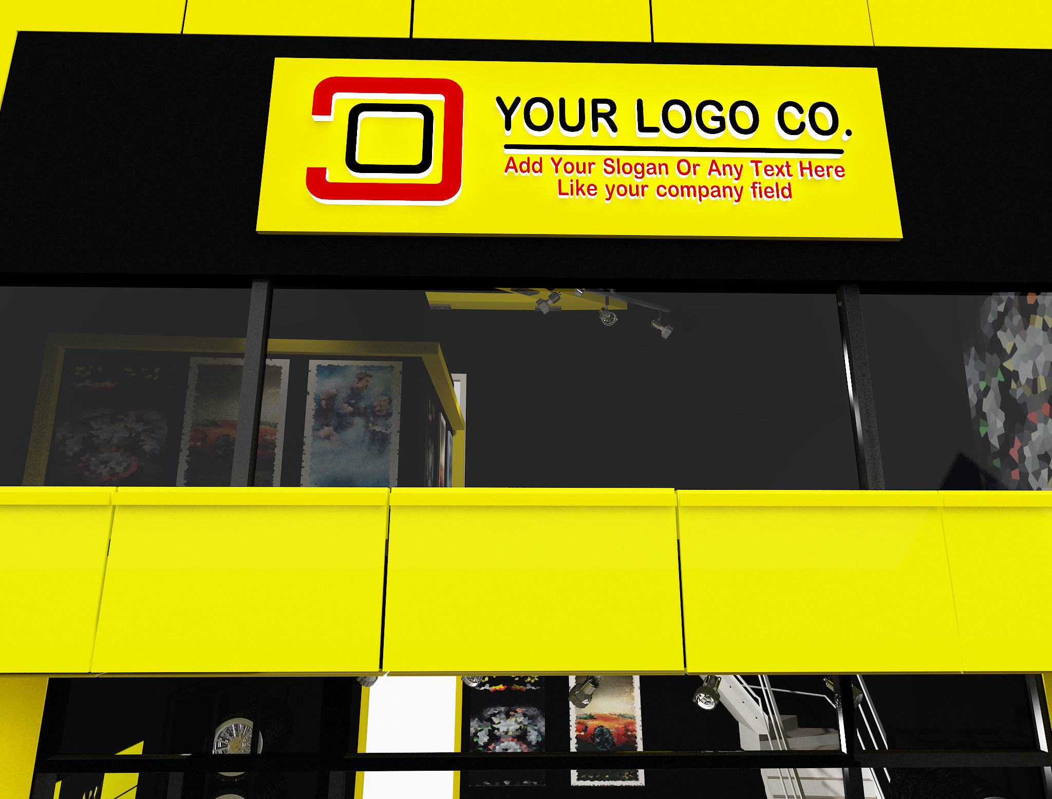 Car service entrance logo sign a610 3D model_22