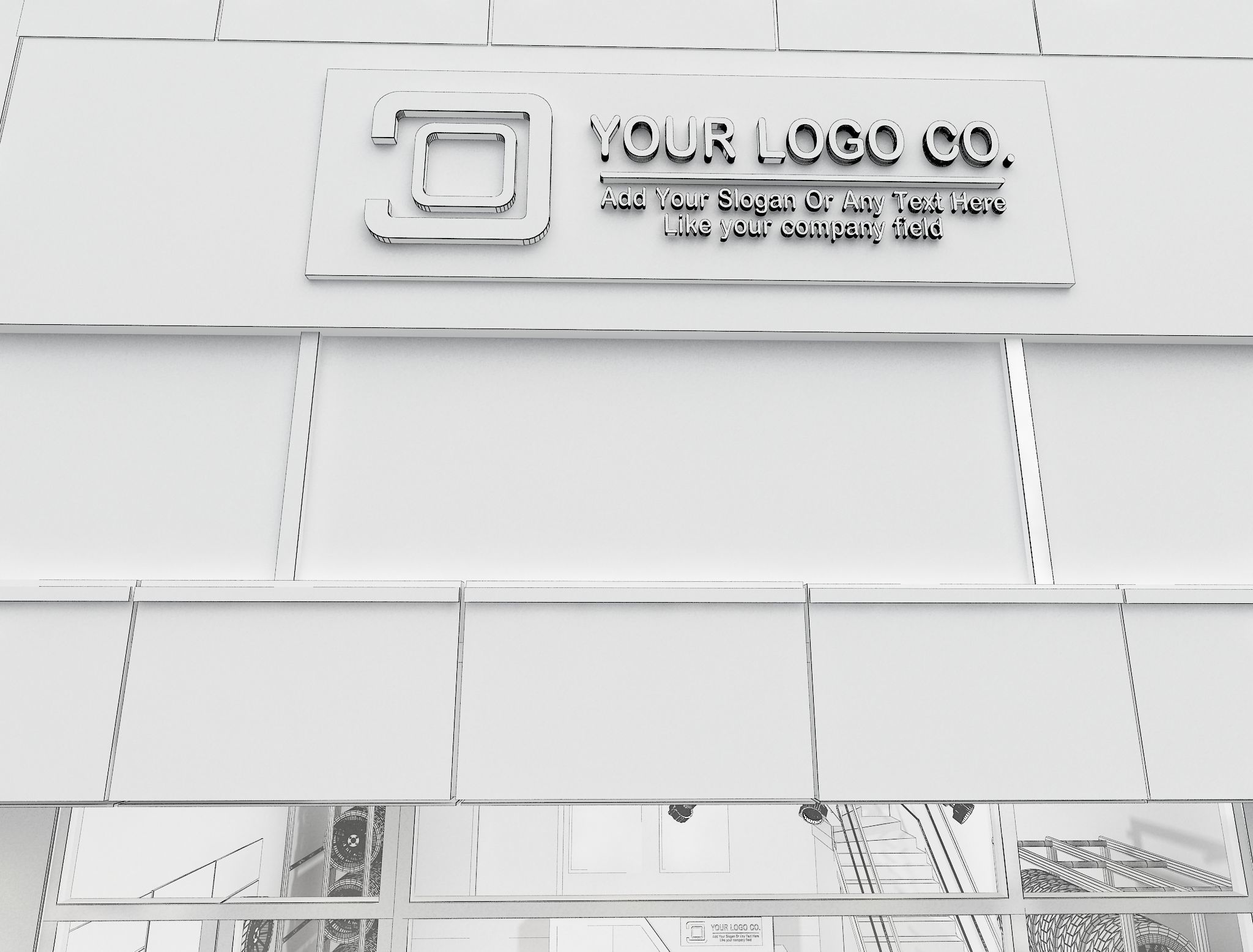 Car service entrance logo sign a610 3D model_23