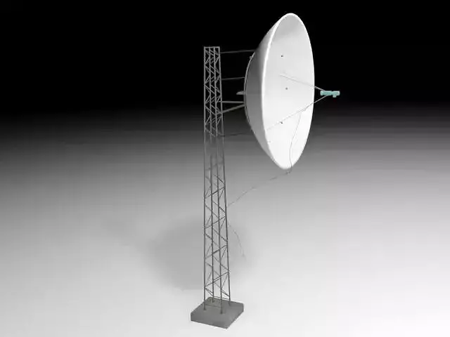 Satellite dish on pylon