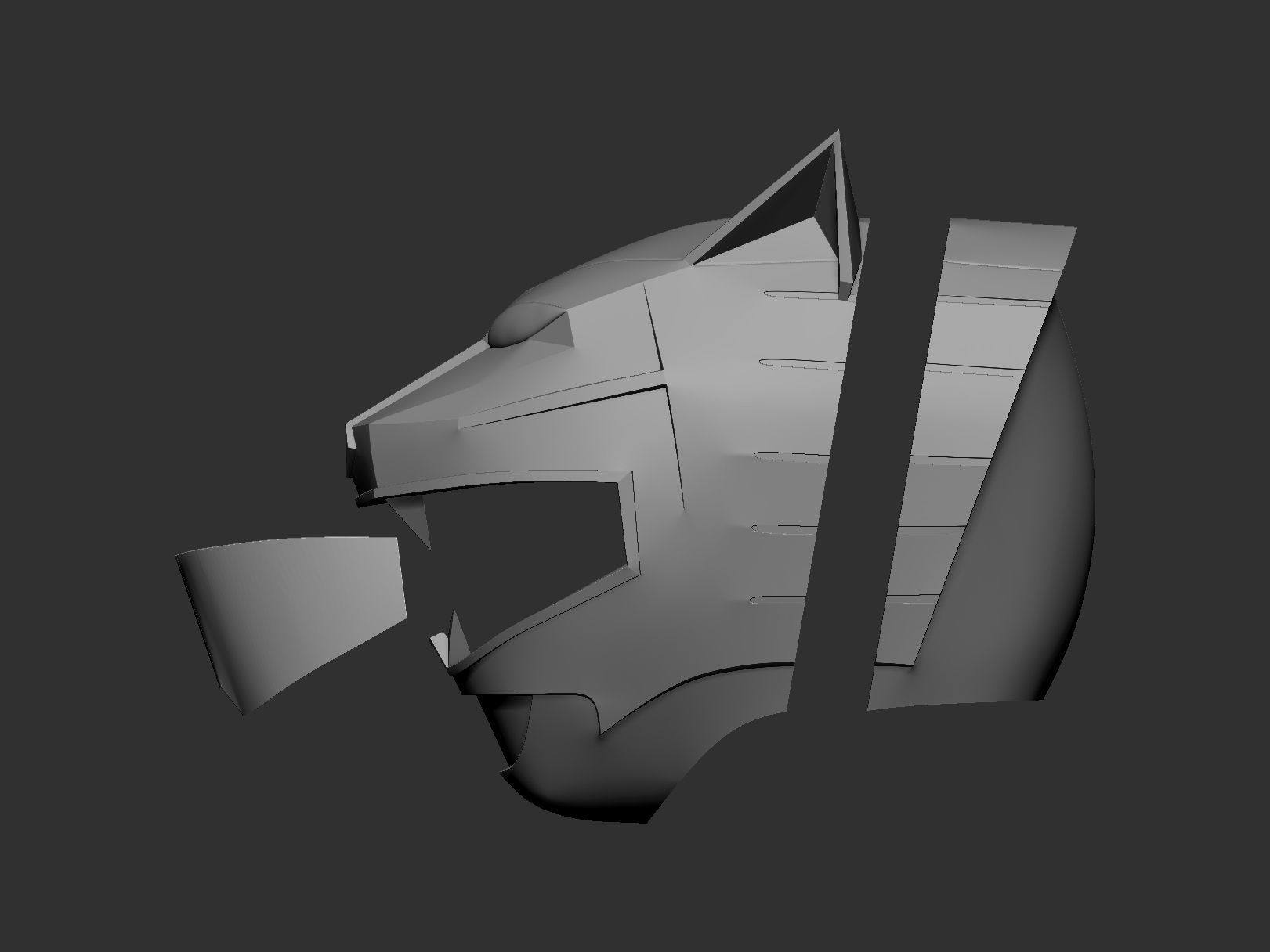 Gao Ranger Silver Helmet 3D print model_2