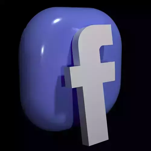 Facebook logo Icon Low-poly 3D model Low-poly 3D model