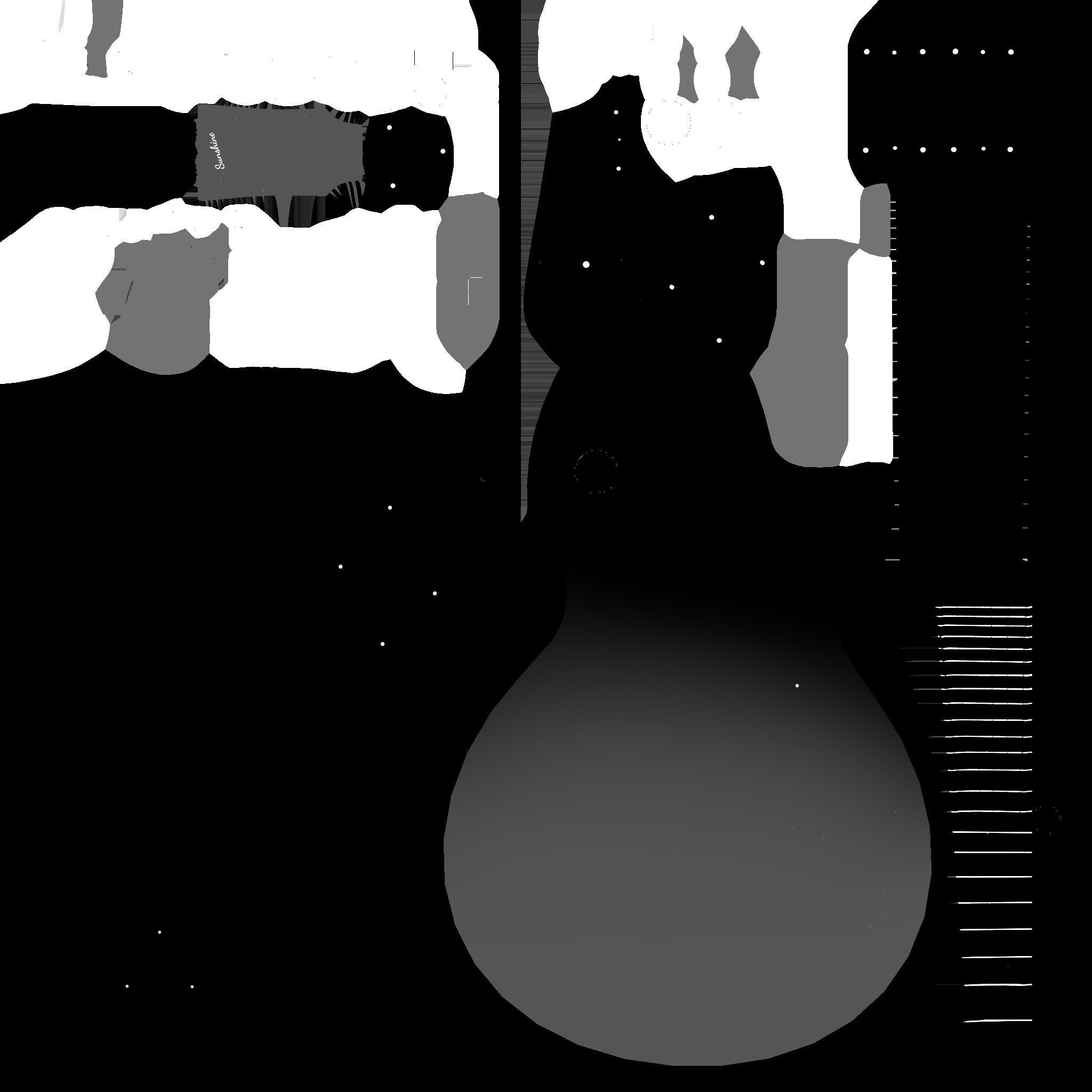 Electric Guitar C10 Yellow - Music Instrument Design Low-poly 3D model_22