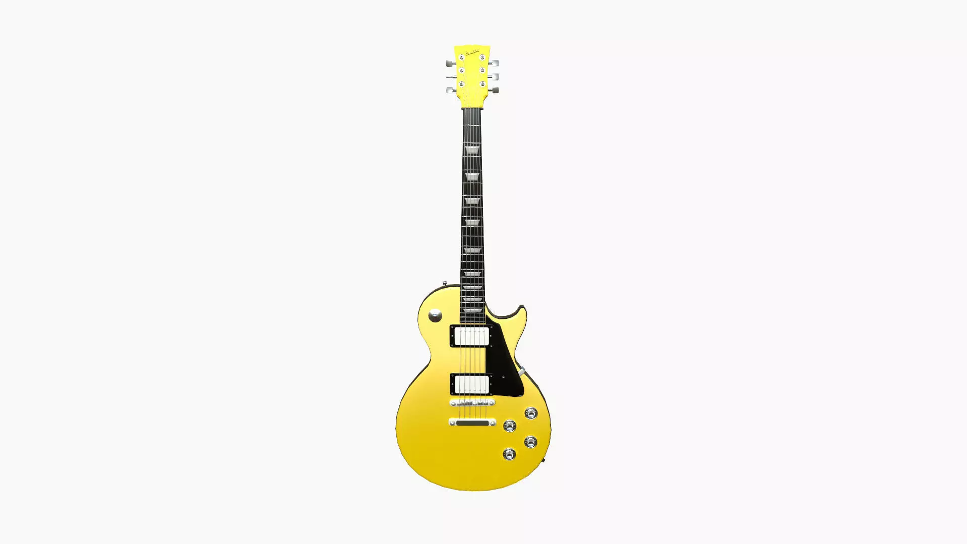 Electric Guitar C10 Yellow - Music Instrument Design Low-poly 3D model_0