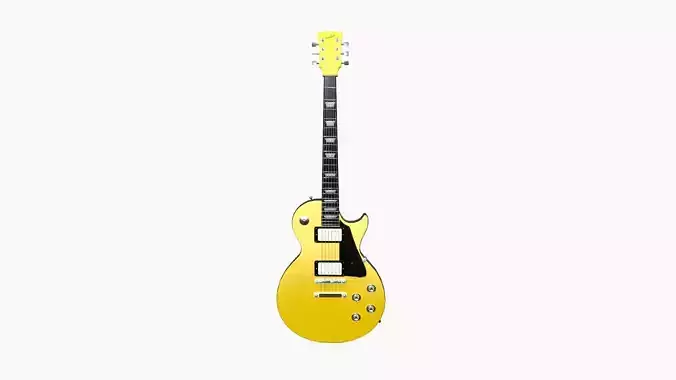 Electric Guitar C10 Yellow - Music Instrument Design Low-poly 3D model
