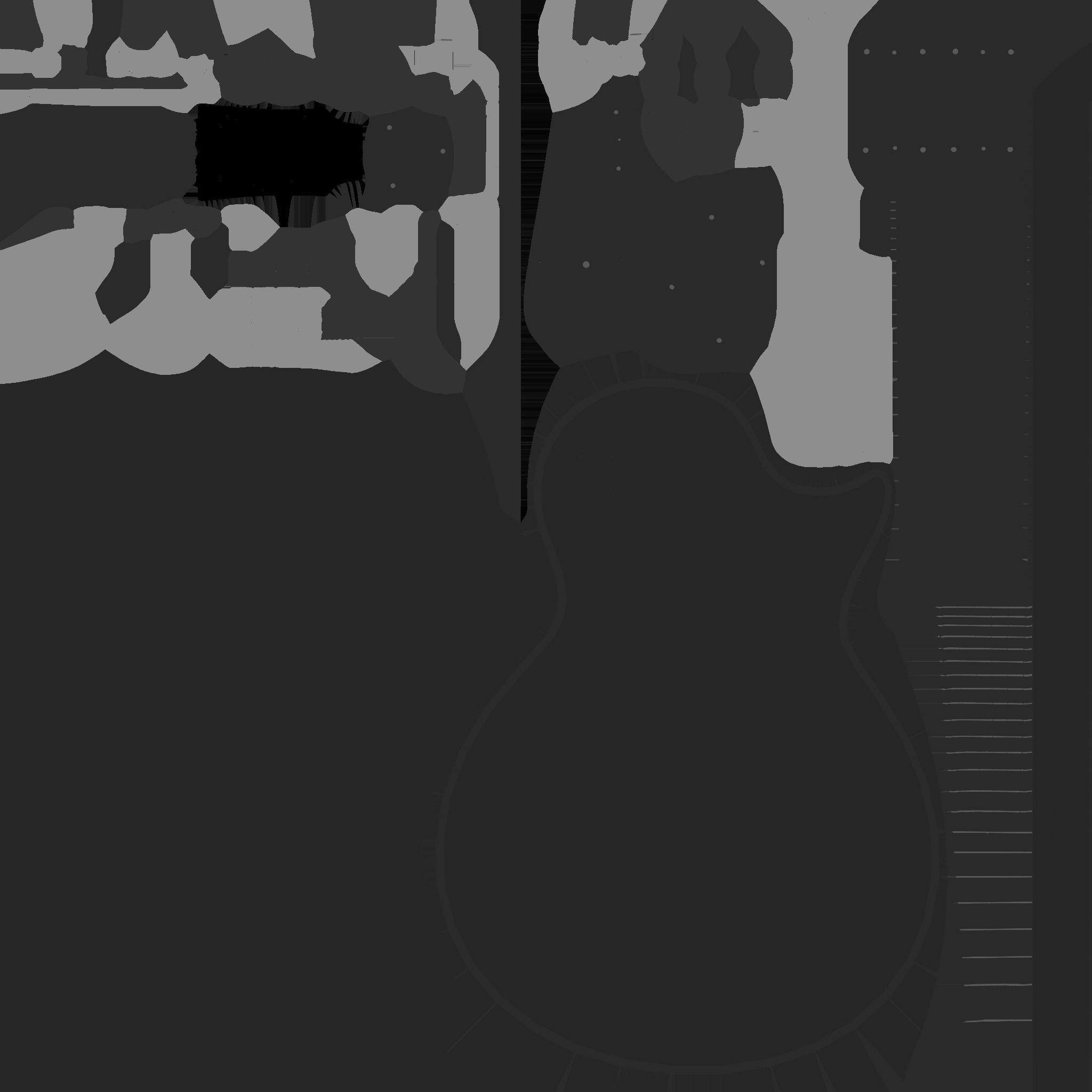 Electric Guitar C10 Yellow - Music Instrument Design Low-poly 3D model_24