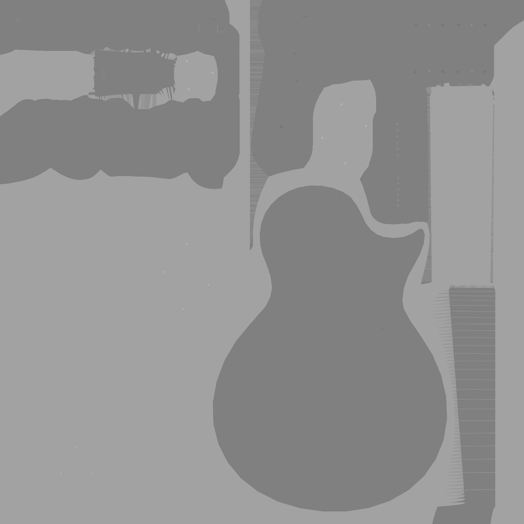 Electric Guitar C06 White - Music Instrument Design Low-poly 3D model_21