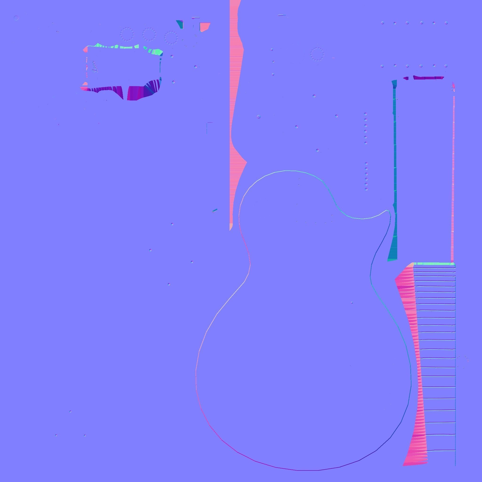 Electric Guitar C06 White - Music Instrument Design Low-poly 3D model_23