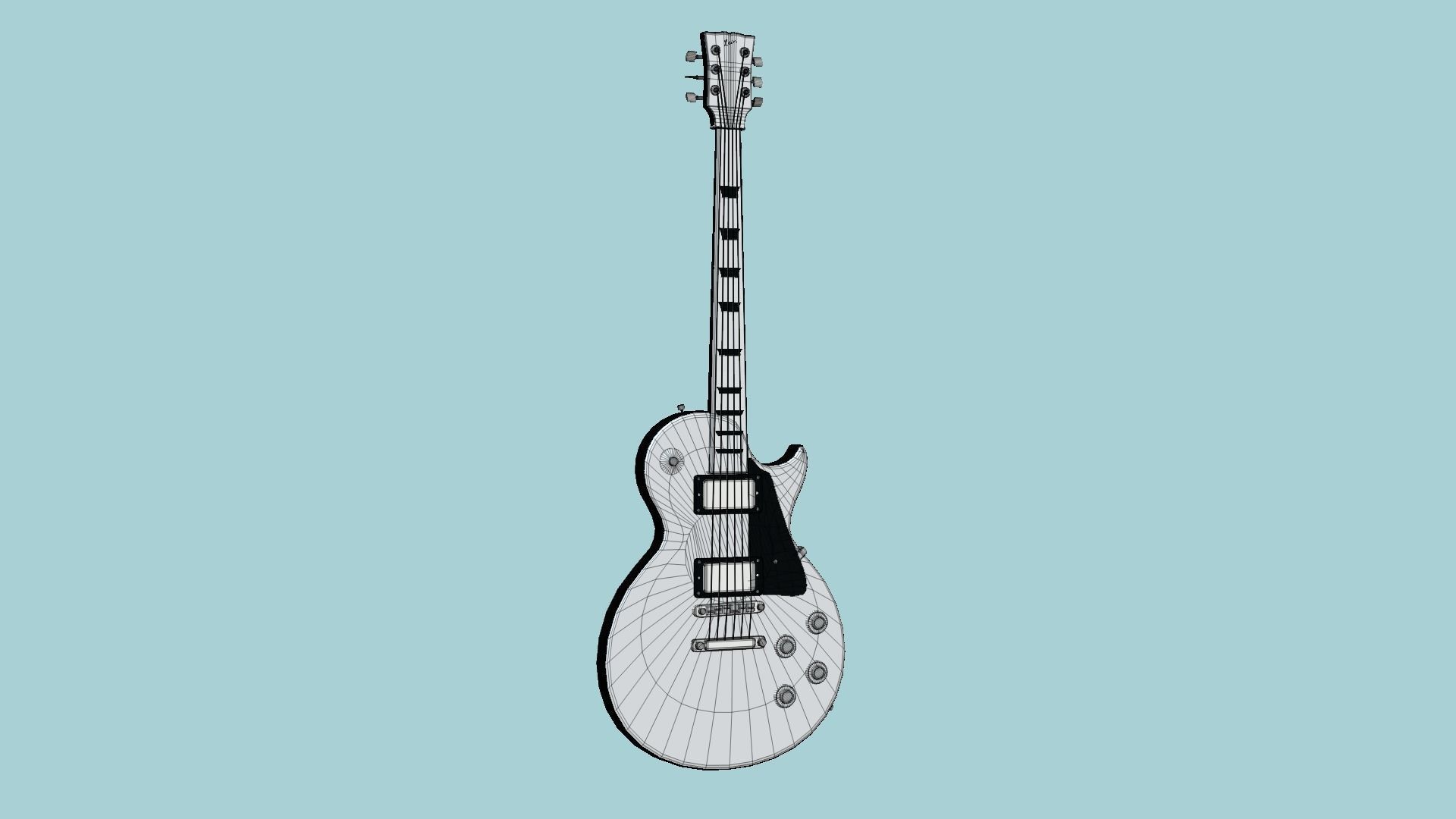 Electric Guitar C06 White - Music Instrument Design Low-poly 3D model_7