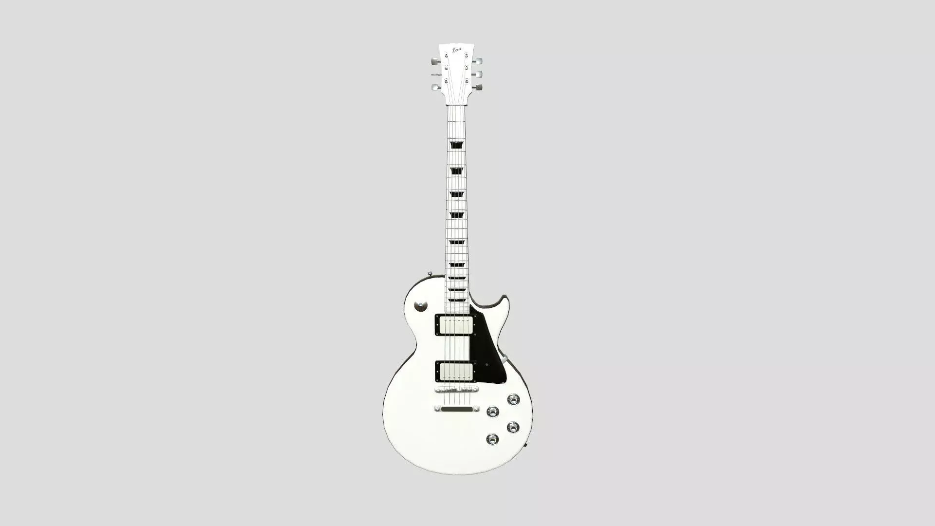Electric Guitar C06 White - Music Instrument Design Low-poly 3D model_0
