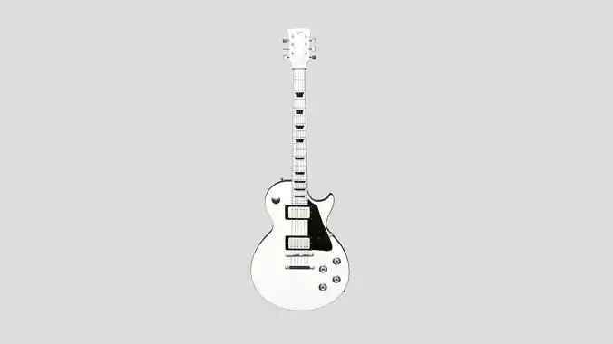 Electric Guitar C06 White - Music Instrument Design Low-poly 3D model