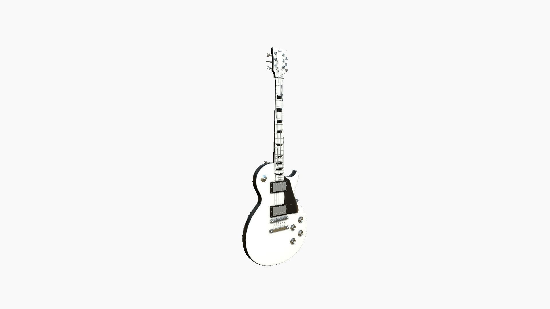 Electric Guitar C06 White - Music Instrument Design Low-poly 3D model_1