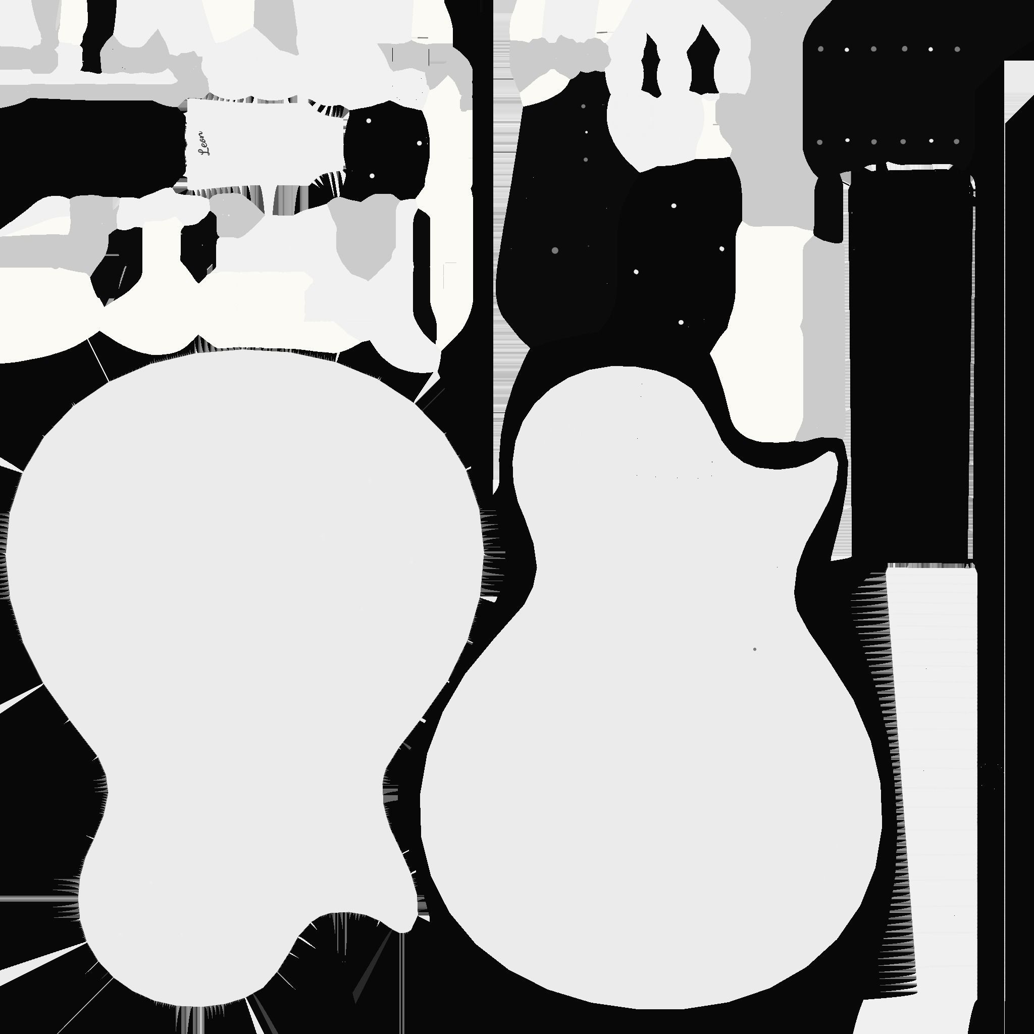 Electric Guitar C06 White - Music Instrument Design Low-poly 3D model_20